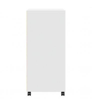 vidaXL Rolling Cabinet White 55x40x91 cm Engineered Wood