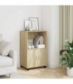 vidaXL Rolling Cabinet Sonoma Oak 55x40x91 cm Engineered Wood