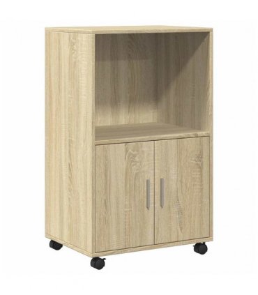 vidaXL Rolling Cabinet Sonoma Oak 55x40x91 cm Engineered Wood