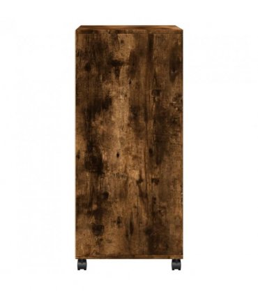 vidaXL Rolling Cabinet Smoked Oak 55x40x91 cm Engineered Wood