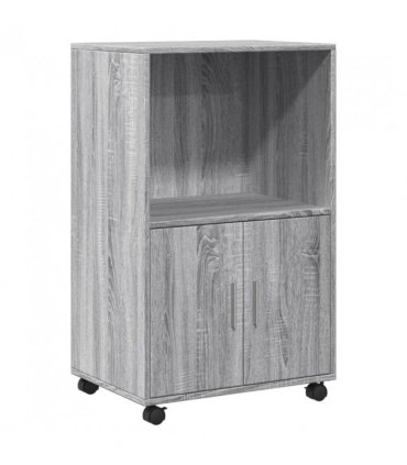 vidaXL Rolling Cabinet Grey sonoma 55x40x91 cm Engineered Wood