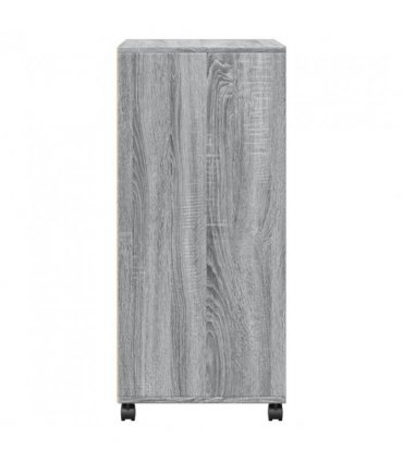 vidaXL Rolling Cabinet Grey sonoma 55x40x91 cm Engineered Wood