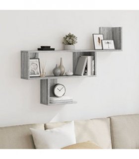 vidaXL Wall Shelf Grey Sonoma 100x15x70 cm Engineered Wood