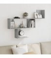 vidaXL Wall Shelf Grey Sonoma 100x15x70 cm Engineered Wood