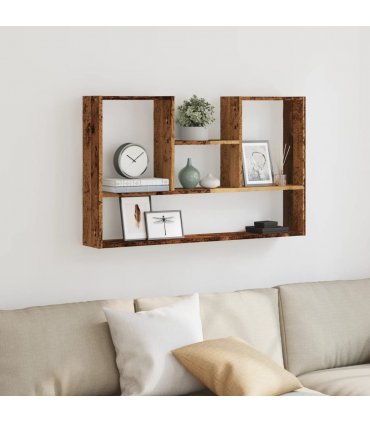 vidaXL Wall Shelf Old Wood 99x15x60 cm Engineered Wood
