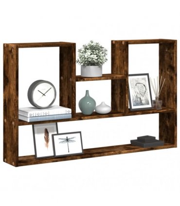 vidaXL Wall Shelf Smoked Oak 99x15x60 cm Engineered Wood