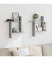 vidaXL Wall Shelves 2 pcs Grey Sonoma 50x12x50 cm Engineered Wood — Size: 50 x 12 x 50 cm