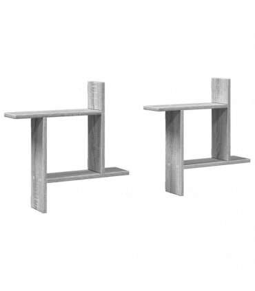 vidaXL Wall Shelves 2 pcs Grey Sonoma 50x12x50 cm Engineered Wood — Size: 50 x 12 x 50 cm