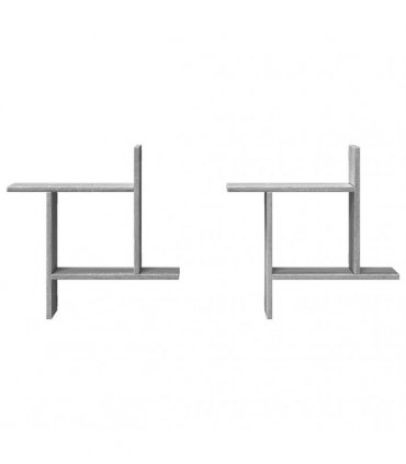vidaXL Wall Shelves 2 pcs Grey Sonoma 50x12x50 cm Engineered Wood — Size: 50 x 12 x 50 cm