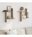 vidaXL Wall Shelves 2 pcs Artisian Oak 50x12x50 cm Engineered Wood — Size: 50 x 12 x 50 cm
