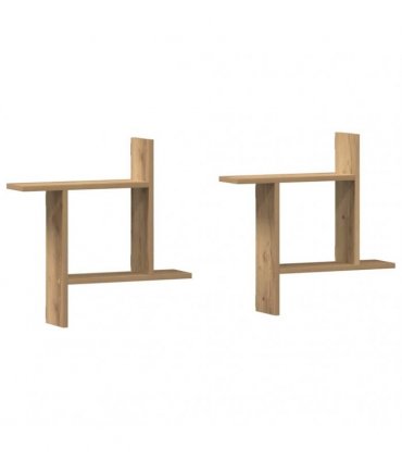 vidaXL Wall Shelves 2 pcs Artisian Oak 50x12x50 cm Engineered Wood — Size: 50 x 12 x 50 cm