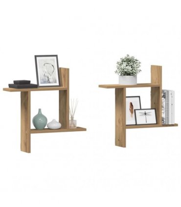 vidaXL Wall Shelves 2 pcs Artisian Oak 50x12x50 cm Engineered Wood — Size: 50 x 12 x 50 cm