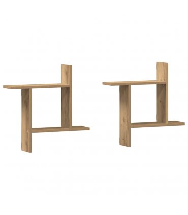 vidaXL Wall Shelves 2 pcs Artisian Oak 50x12x50 cm Engineered Wood — Size: 50 x 12 x 50 cm