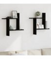 vidaXL Wall Shelves 2 pcs Black Oak 50x12x50 cm Engineered Wood — Size: 50 x 12 x 50 cm
