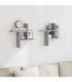 vidaXL Wall Shelves 2 pcs Concrete Grey 38x12x38 cm Engineered Wood — Size: 38 x 12 x 38 cm