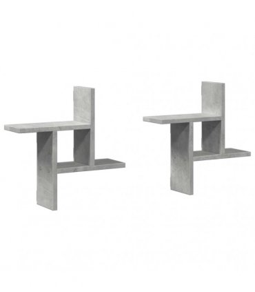 vidaXL Wall Shelves 2 pcs Concrete Grey 38x12x38 cm Engineered Wood — Size: 38 x 12 x 38 cm
