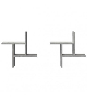 vidaXL Wall Shelves 2 pcs Concrete Grey 38x12x38 cm Engineered Wood — Size: 38 x 12 x 38 cm