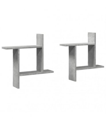 vidaXL Wall Shelves 2 pcs Concrete Grey 50x12x50 cm Engineered Wood — Size: 50 x 12 x 50 cm