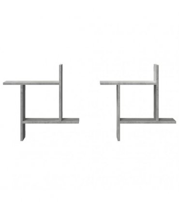 vidaXL Wall Shelves 2 pcs Concrete Grey 50x12x50 cm Engineered Wood — Size: 50 x 12 x 50 cm