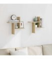 vidaXL Wall Shelves 2 pcs Sonoma Oak 38x12x38 cm Engineered Wood — Size: 38 x 12 x 38 cm