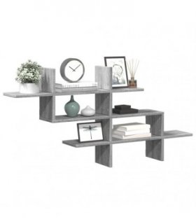 vidaXL Wall Shelf Grey Sonoma 124.5x18x60.5 cm Engineered Wood