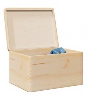 vidaXL Wooden Box with Lid 40x30x23 cm Solid Wood Pine — Colour: natural, Size: 40 x 30 x 23 cm