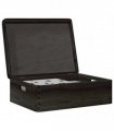 vidaXL Wooden Box with Lid and Handles Black 40x30x13cm Solid Wood Pine — Size: 40 x 30 x 13 cm, Model: with lid & handles