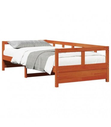 vidaXL Daybed without Mattress Wax Brown 90x200 cm Solid Wood Pine — Size: 90 x 200 cm