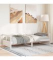 vidaXL Daybed without Mattress White 80x200 cm Solid Wood Pine — Size: 80 x 200 cm