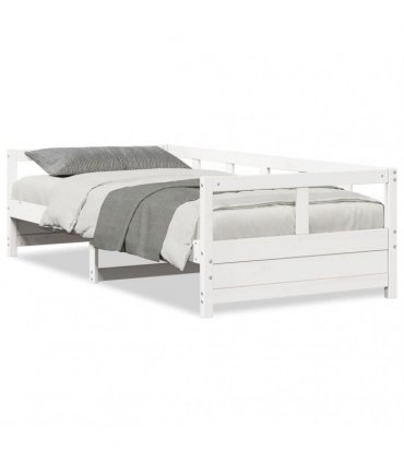vidaXL Daybed without Mattress White 80x200 cm Solid Wood Pine — Size: 80 x 200 cm