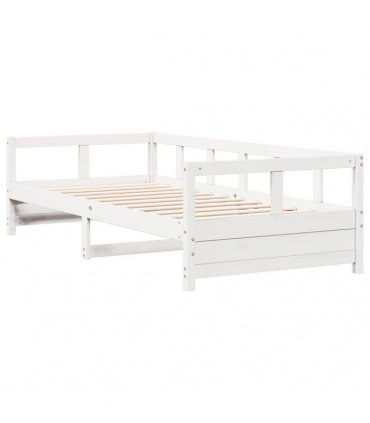 vidaXL Daybed without Mattress White 80x200 cm Solid Wood Pine — Size: 80 x 200 cm