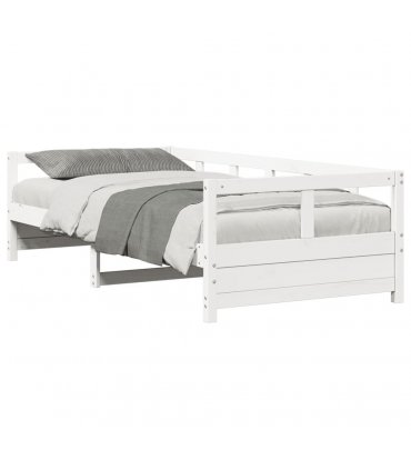 vidaXL Daybed without Mattress White 80x200 cm Solid Wood Pine — Size: 80 x 200 cm