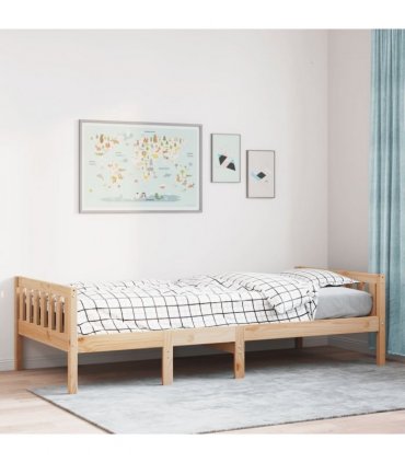 vidaXL Children's Bed without Mattress 90x200 cm Solid Wood Pine — Colour: natural, Size: 90 x 200 cm