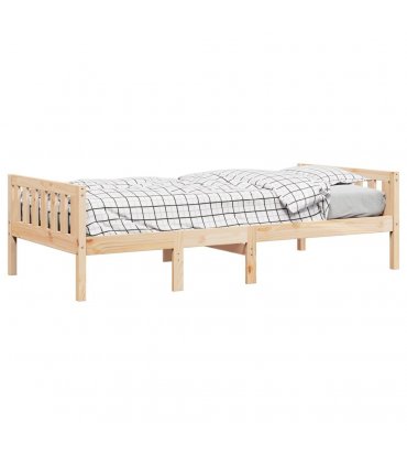 vidaXL Children's Bed without Mattress 90x200 cm Solid Wood Pine — Colour: natural, Size: 90 x 200 cm