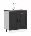 vidaXL Sink Base Cabinet Kalmar Black 80x46x81.5 cm Engineered Wood — Model: 1x bottom cabinet (2 doors) 80 cm wide 81.5 cm high