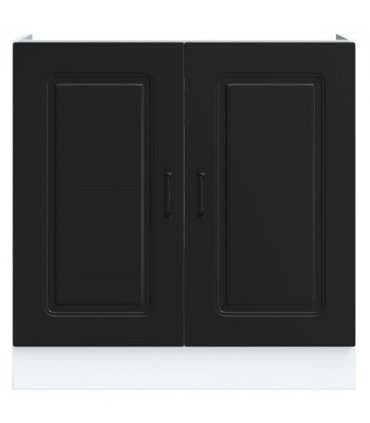 vidaXL Sink Base Cabinet Kalmar Black 80x46x81.5 cm Engineered Wood — Model: 1x bottom cabinet (2 doors) 80 cm wide 81.5 cm high