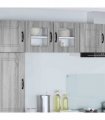 vidaXL Dishwasher Panel Kalmar 2 pcs Grey Sonoma 40 x 31 x 40 cm — Model: 2x wall glass cabinet (1 door) 40 cm wide 40 cm high