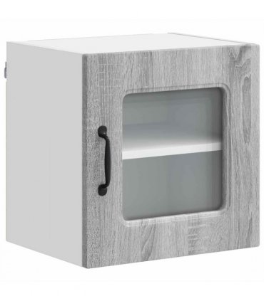 vidaXL Dishwasher Panel Kalmar 2 pcs Grey Sonoma 40 x 31 x 40 cm — Model: 2x wall glass cabinet (1 door) 40 cm wide 40 cm high