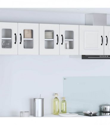vidaXL Dishwasher Panel Kalmar 2 pcs White 60 x 31 x 40 cm — Model: 2x wall glass cabinet (2 doors) 60 cm wide 40 cm high