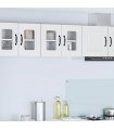 vidaXL Dishwasher Panel Kalmar 2 pcs White 60 x 31 x 40 cm — Model: 2x wall glass cabinet (2 doors) 60 cm wide 40 cm high
