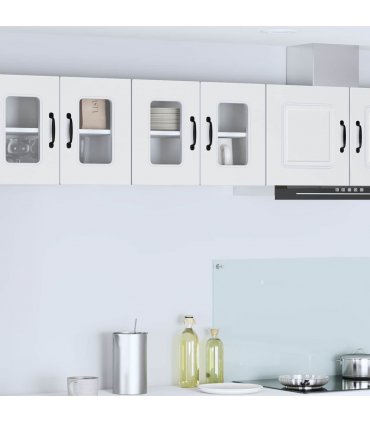 vidaXL Dishwasher Panel Kalmar 2 pcs White 60 x 31 x 40 cm — Model: 2x wall glass cabinet (2 doors) 60 cm wide 40 cm high