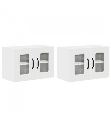 vidaXL Dishwasher Panel Kalmar 2 pcs White 60 x 31 x 40 cm — Model: 2x wall glass cabinet (2 doors) 60 cm wide 40 cm high