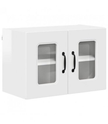 vidaXL Dishwasher Panel Kalmar 2 pcs White 60 x 31 x 40 cm — Model: 2x wall glass cabinet (2 doors) 60 cm wide 40 cm high