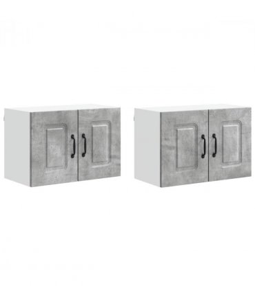 vidaXL Dishwasher Panel Kalmar 2 pcs Concrete Grey 60 x 31 x 40 cm — Model: 2x wall cabinet (2 doors) 60 cm wide 40 cm high