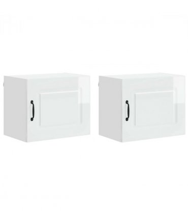 vidaXL Dishwasher Panel Kalmar 2 pcs High Gloss White 50 x 31 x 40 cm — Model: 2x wall cabinet (1 door) 50 cm wide 40 cm high