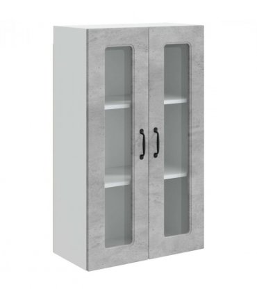 vidaXL Dishwasher Panel Kalmar Concrete Grey 60 x 31 x 100 cm — Model: 1x wall glass cabinet (2 doors) 60 cm wide 100 cm high
