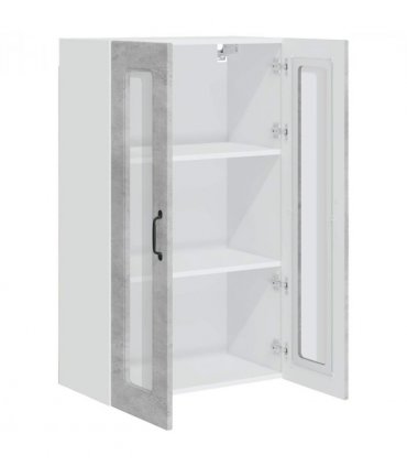 vidaXL Dishwasher Panel Kalmar Concrete Grey 60 x 31 x 100 cm — Model: 1x wall glass cabinet (2 doors) 60 cm wide 100 cm high