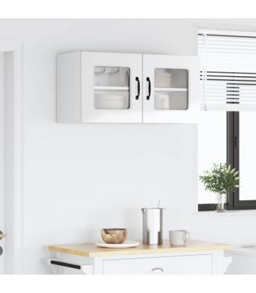 vidaXL Dishwasher Panel Kalmar High Gloss White 80 x 31 x 40 cm — Model: 1x wall glass cabinet (2 doors) 80 cm wide 40 cm high