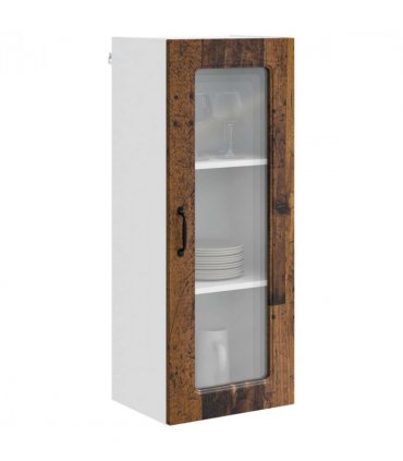 vidaXL Dishwasher Panel Kalmar Old Wood 40 x 31 x 100 cm — Model: 1x wall glass cabinet (1 door) 40 cm wide 100 cm high