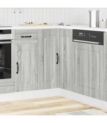 vidaXL Kitchen Corner Base Cabinet Kalmar Grey Sonoma Engi — Model: 1x corner bottom cabinet (2 doors) 75.5 cm wide 81.5 cm high